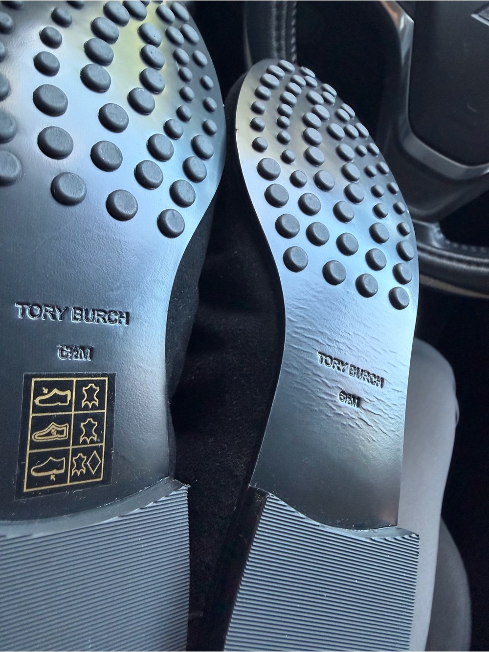 Tory Burch Black Men’s Rubber-Stud Driving Loafers